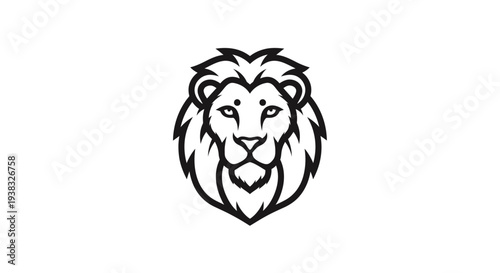 Lion Head Illustration Closeup View.