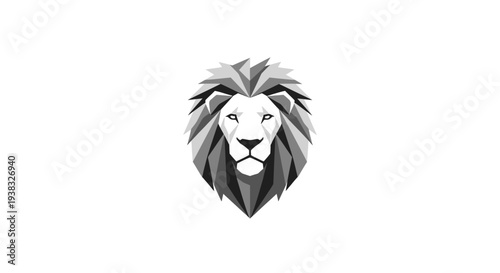 Lion Head Illustration Monochrome Design Element.
