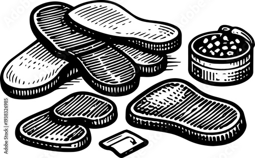 Vintage Engraving Shoe Lasts Soles Leather Insoles Cobbler Tools Illustration