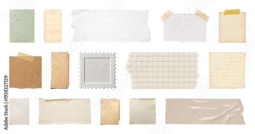 PNG Assorted vintage paper textures on transparent background