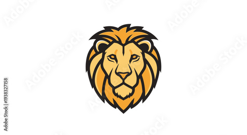 Illustration of a Lion Head with Mane.