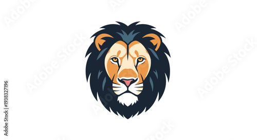 Illustration of a Lions Head with Mane.