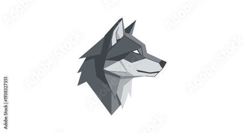 Illustration of a Wolf Head Profile.