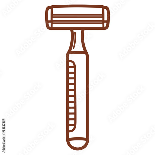Simple brown razor illustration on a clean white background for hygiene and personal care needs