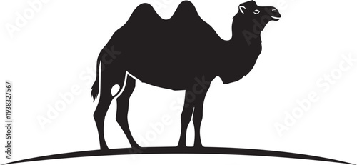 Black silhouette camel vector illustration
