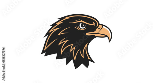 Illustration of Eagle Head with Sharp Beak.