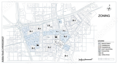 Zoning Map with Grid Pattern.