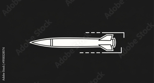 White Bullet on Black Background.
