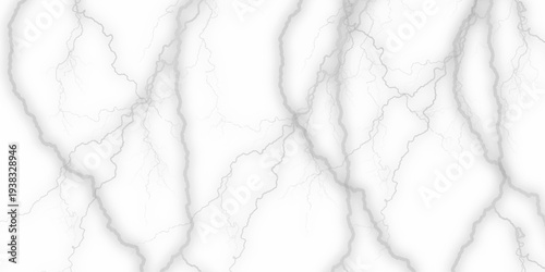 Dramatic Electric Lightning Strikes Abstract Pattern on withe Background. Lightning Effect Overlay, Isolated Electric Thunderstorm Bolt Strikes on Background.