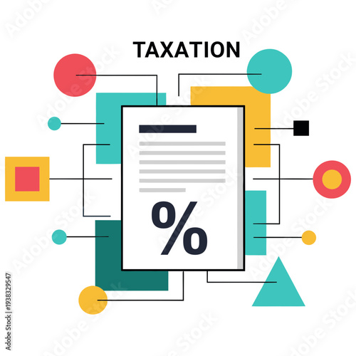 Tax concept with document and percentage symbol