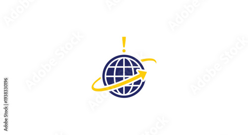Globe with Yellow Ring Orbiting.