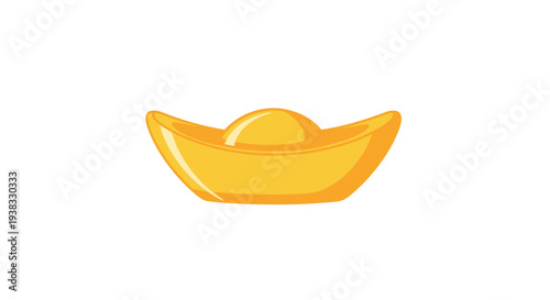Golden dumpling on white background.