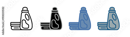 
Laundry detergent icon set multiple style collection with laundry soap design