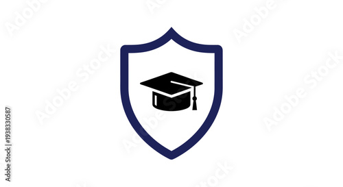 Graduation Cap Icon on Shield.
