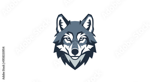 Gray wolf head illustration closeup.