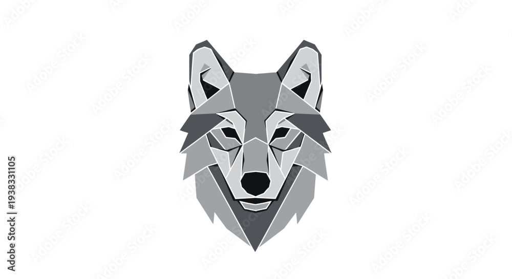 Fototapeta premium Gray Wolf Head Illustration Design Element.