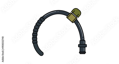Flexible Fuel Line Hose with Connectors on White Background