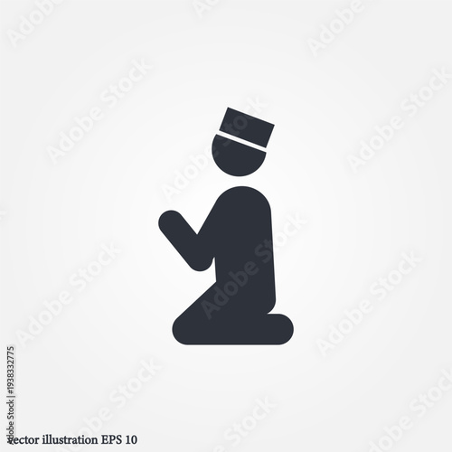 male islamic prayer icon symbol illustration vector eps10 logo template design pattern seamless bright minimal design flat design realistic style simple design modern design