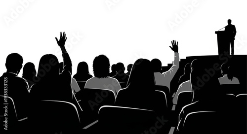 Audience Listening to Public Speaker.