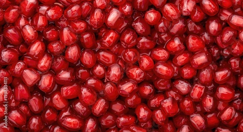Close up of pomegranate seeds bursting with ripe sweetness