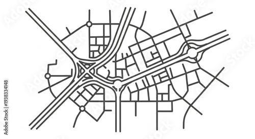 City Map Road Network Illustration.