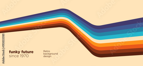 Technology background design in a simple retro style with colorful shapes. Vector illustration.