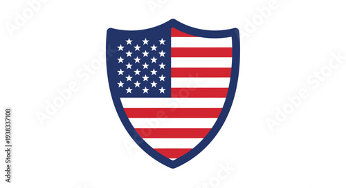USA Flag Shield Emblem Graphic Design