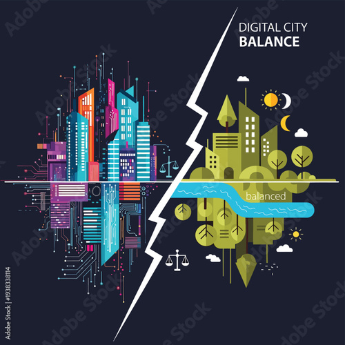 Digital City Balance Concept