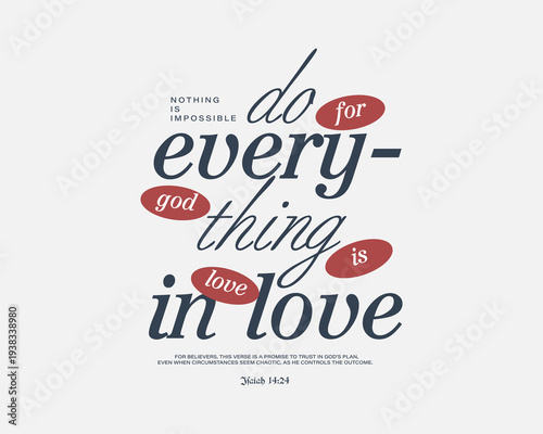 Inspirational Christian Quote Typography Design with Red Accents