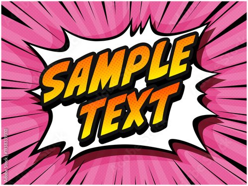 アメコミ風のタイトル文字 ポップ素材 爆発 ベクターイラスト