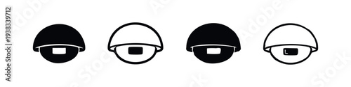 Hand Drawn Grunge Style Protective Helmet Icons Set with Square Visor