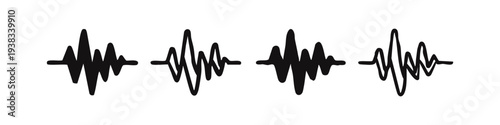 Sound Wave Icons. Audio Spectrum and Music Equalizer Symbols.