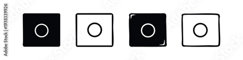 Record Button Icons. Video and Audio Recording Symbols for UI Design.