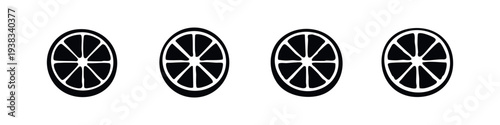 Minimalist Lemon and Lime Fruit Slice Icons. Hand Drawn Citrus Segments for Beverages and Recipes.