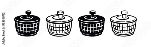 Home Water Filter System Icons Set, Drink Purifier Cartridge Vector, Appliance Filtration Graphics, Clean Water Silhouette and Outline