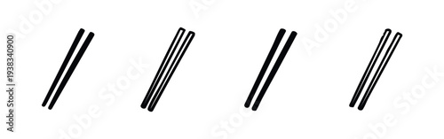 Chopsticks Vector Icon Set. Asian Food Utensil Symbol Collection.
