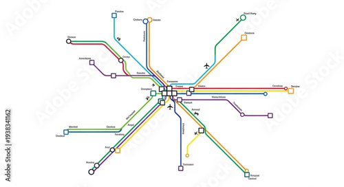 Metro Map Lines and Stations.