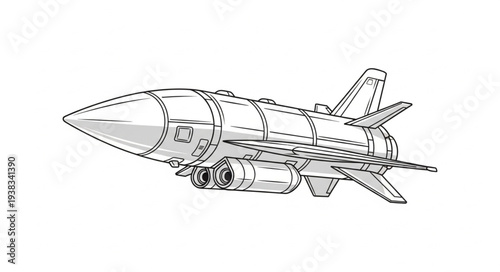 Military Fighter Jet Aircraft Illustration.