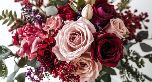 elegant flower bouquet captured in rich watercolor hues and strokes