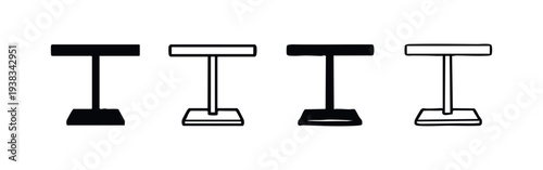 Barbell or Dumbbell Fitness Exercise Equipment Icon Set Vector Illustration