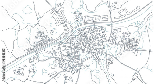 Detailed City Map Illustration Design.