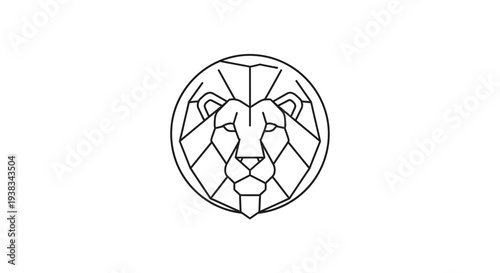 Lion Head Mosaic Art Design Element.