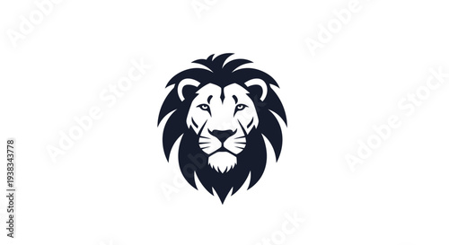 Lion head with long mane hair.