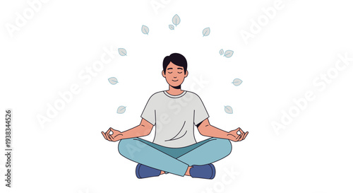 Man Sitting in Meditation Posture.