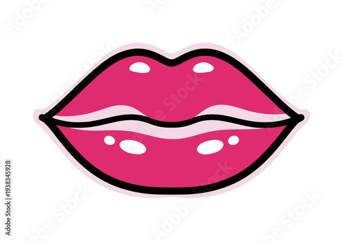 Vector illustration of vibrant pink lips, a symbol of beauty, allure, and expression, perfect for graphic design projects
