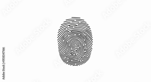 Black fingerprint graphic on a white background