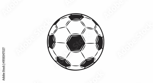 Classic black and white pentagon and hexagon paneled soccer ball
