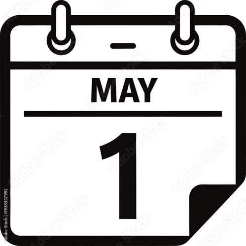 May 1st calendar page icon