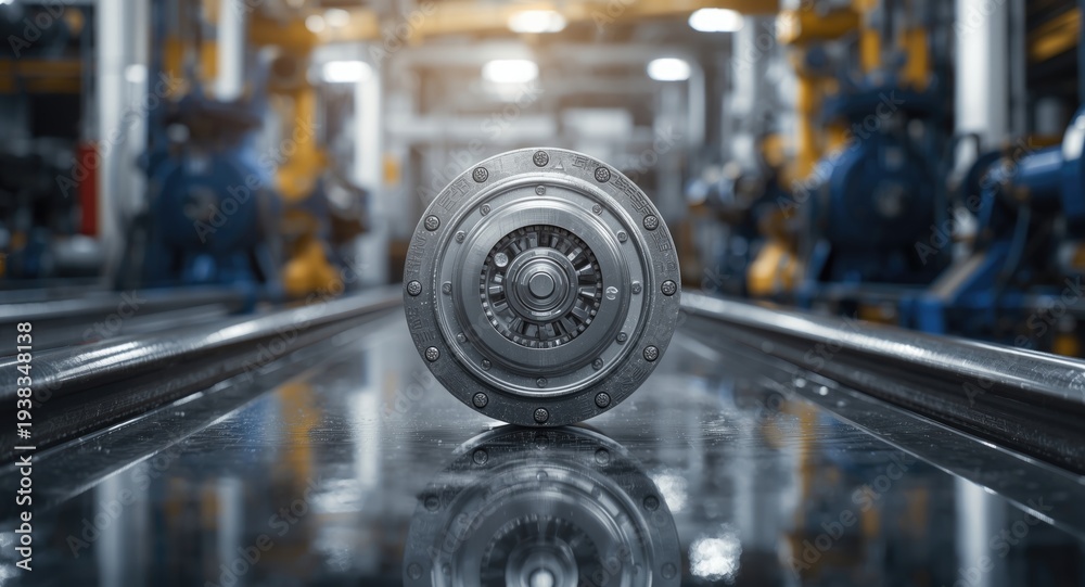 Obraz premium Tool used in oil and gas sectors for creating flow channels, close view