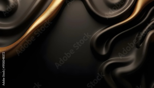 Elegant Black And Gold Metallic Banner Design